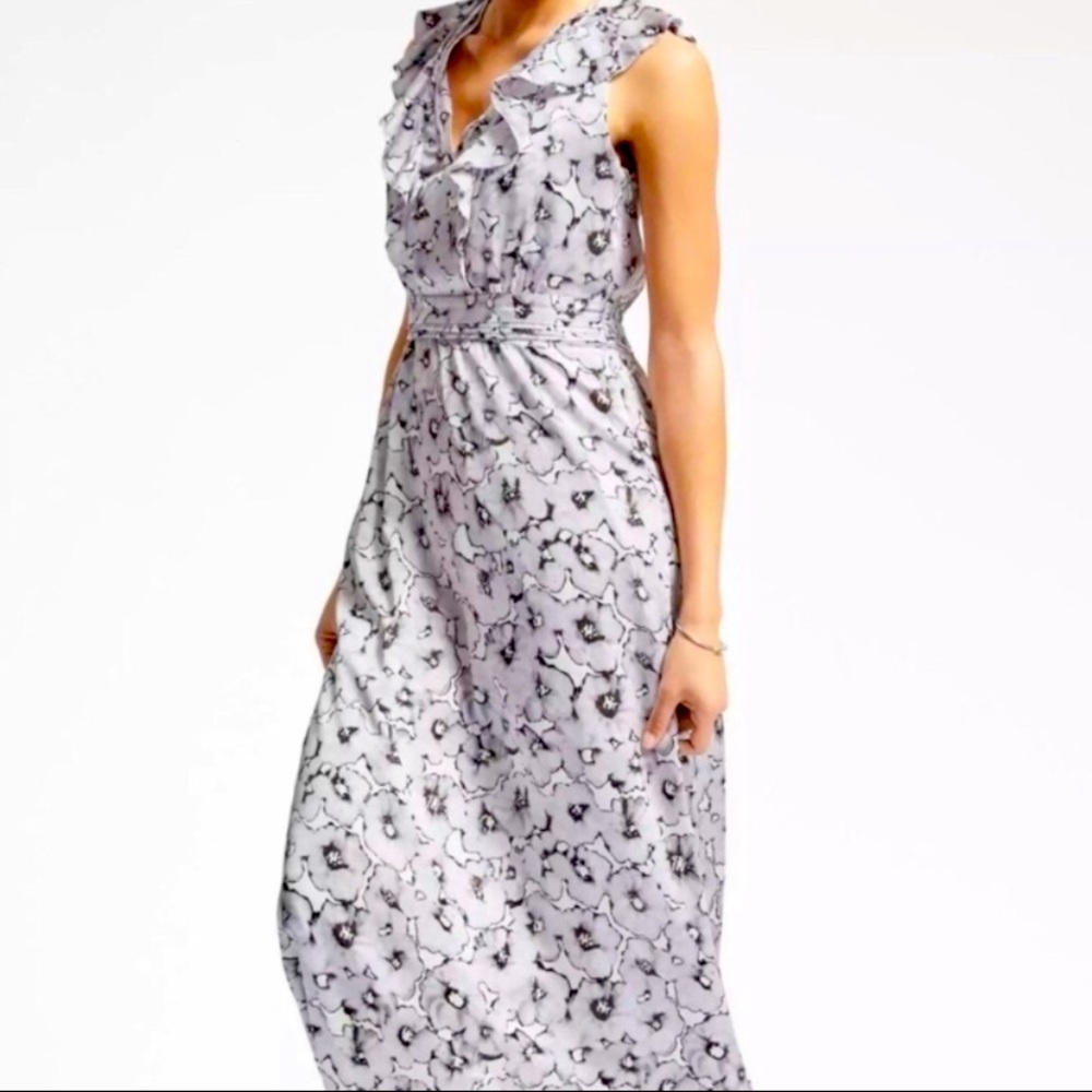 Banana Republic v-neck ruffle floral maxi - 10